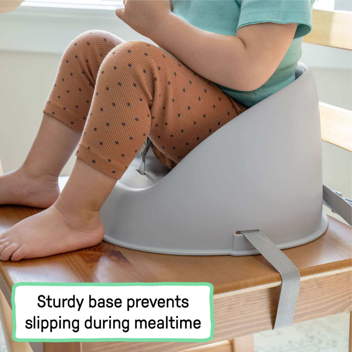 Grey Ingenuity My Spot Easy-Clean Baby Booster Seat with 3-point harness and wipeable base