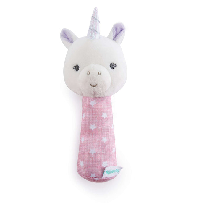 Ingenuity Premium Soft Plush Shimmy the Unicorn handheld baby rattle toy