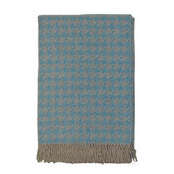 Italian Merino Lambswool Houndstooth Throw - Italy