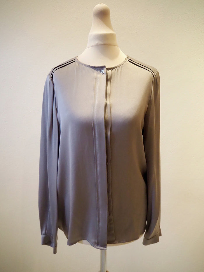 Jaeger Grey Silk Blouse S