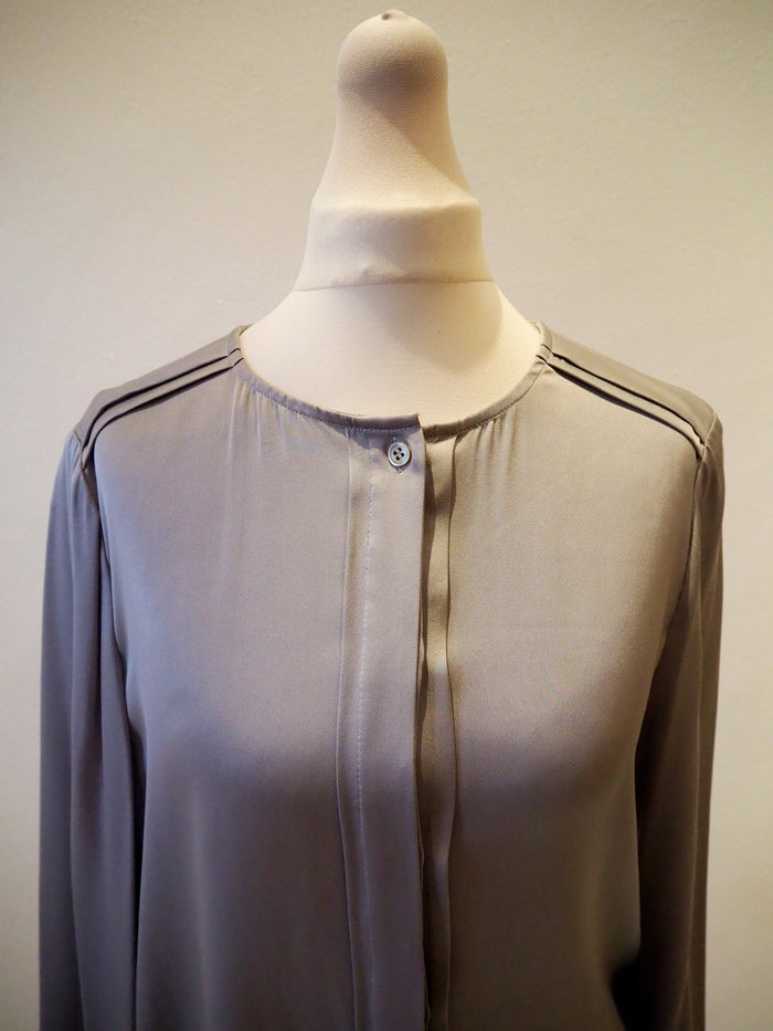 Jaeger Grey Silk Blouse S