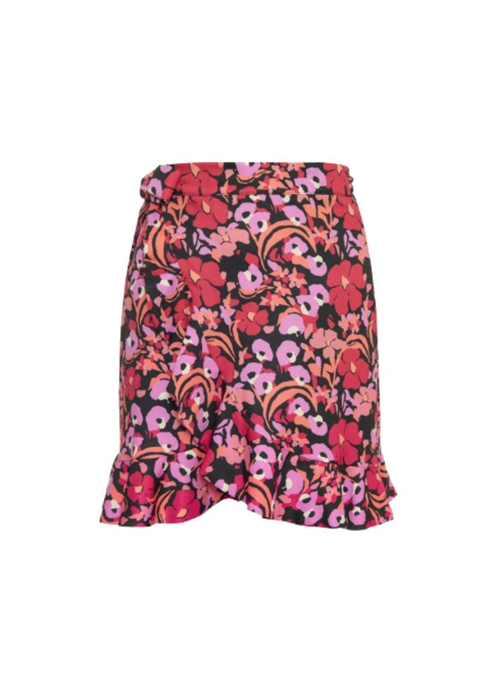Skirts Emmanuela Swimwear Jane Mini Skirt Bordeaux/Purple Flowers Apoella