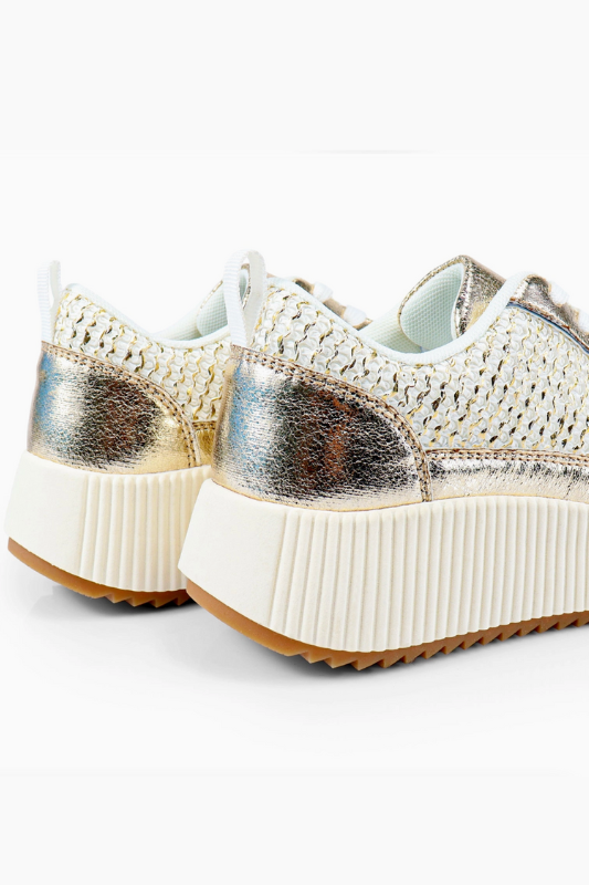 Jessy Patched Sneaker - Gold