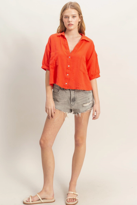 Joelle Button-Up - RED