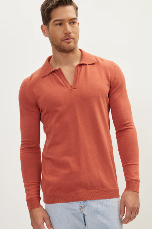 Johnny Polo Sweater - Brick<br>***LAST ONE***
