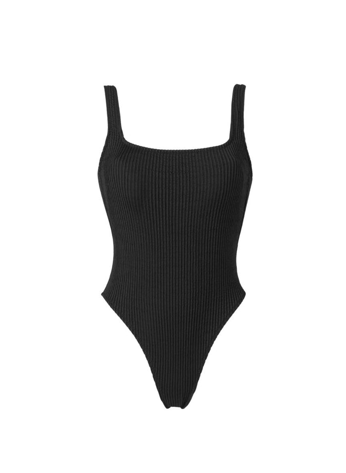 One-Piece Stefania Frangista Josie Over The Shoulder One Piece Curly Black Apoella