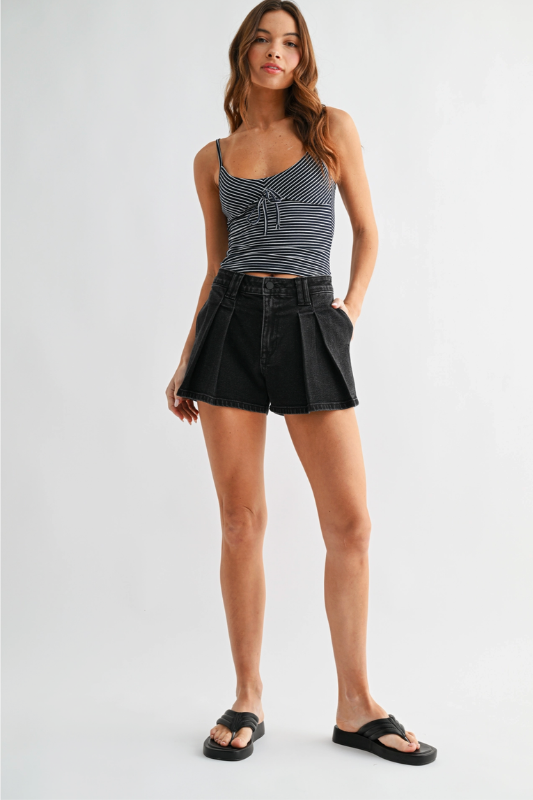 Jules Pleated Denim Short