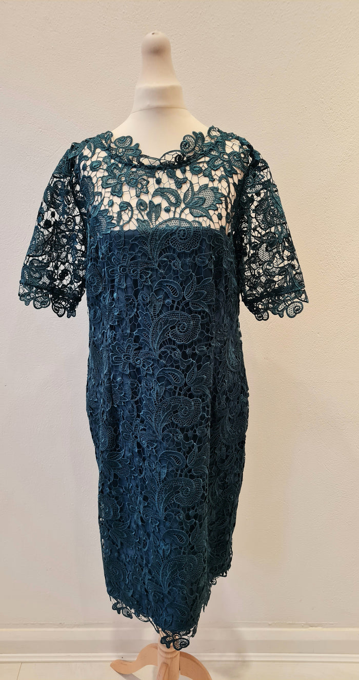 Kaleidoscope Green Lace Dress 16 (New)