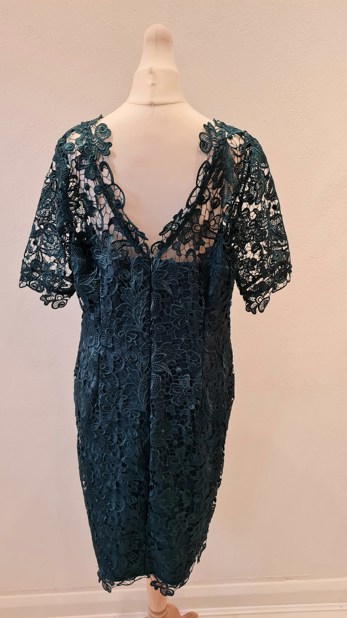 Kaleidoscope Green Lace Dress 16 (New)