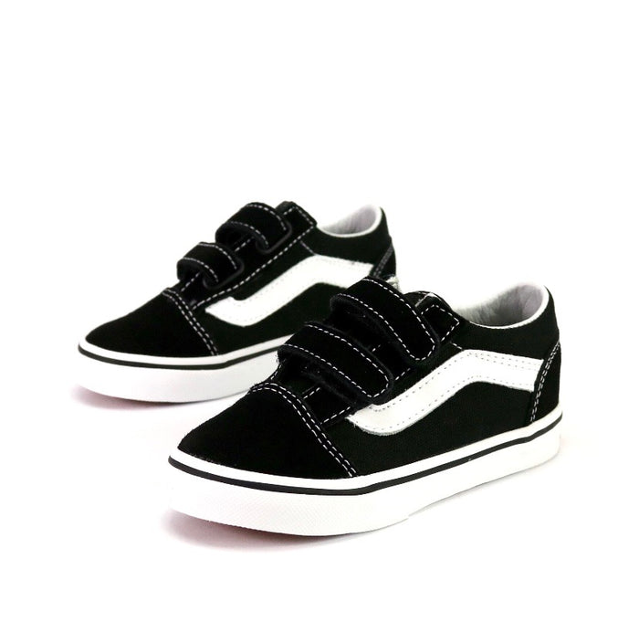 Kids Old Skool V Black White Velcro