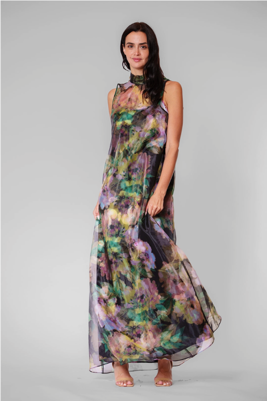Lanette Floral Satin Dress