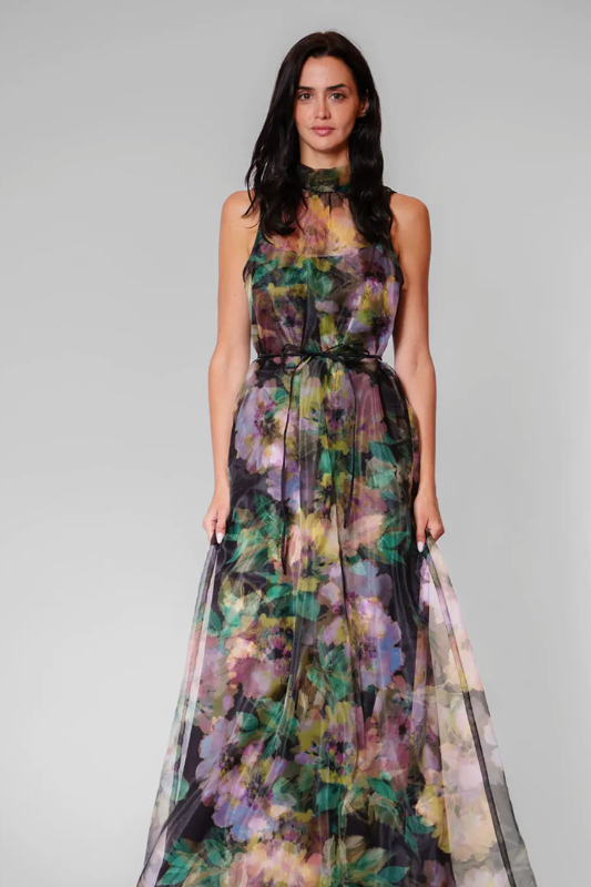 Lanette Floral Satin Dress