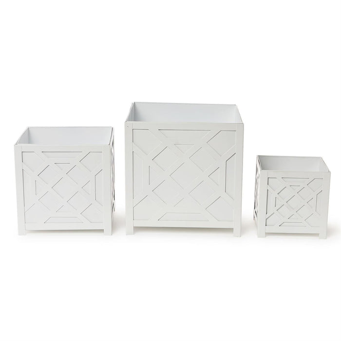 Laser Fretwork Square Metal Planter