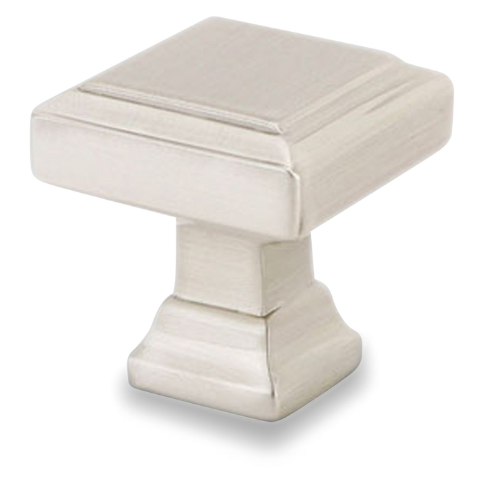 A sophisticated and traditional square knob with geometric details.
