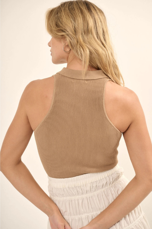 Layla Knit Tank Top - Taupe