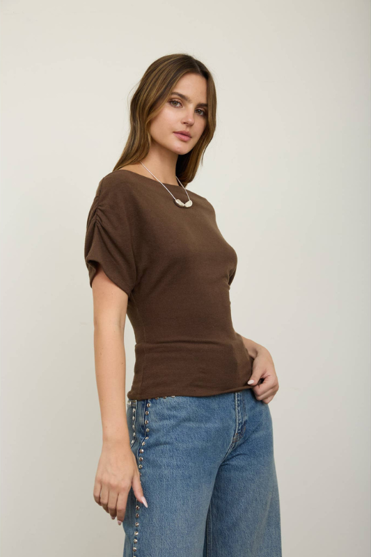 Lianna Ruched Knit Top