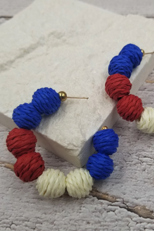 Liberty Pom Pom Hoops