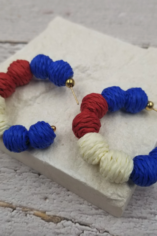 Liberty Pom Pom Hoops