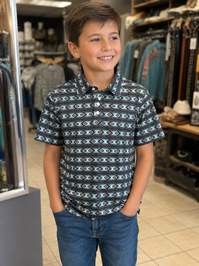 Li’l Dudes Teal Mesa Button Tee