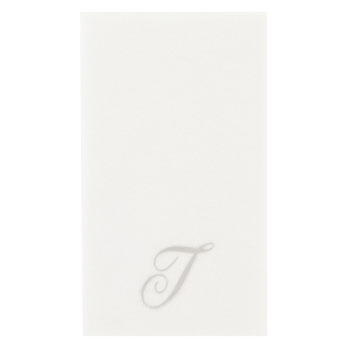 Customized guest towels that are made of paper that feels like fabric.
