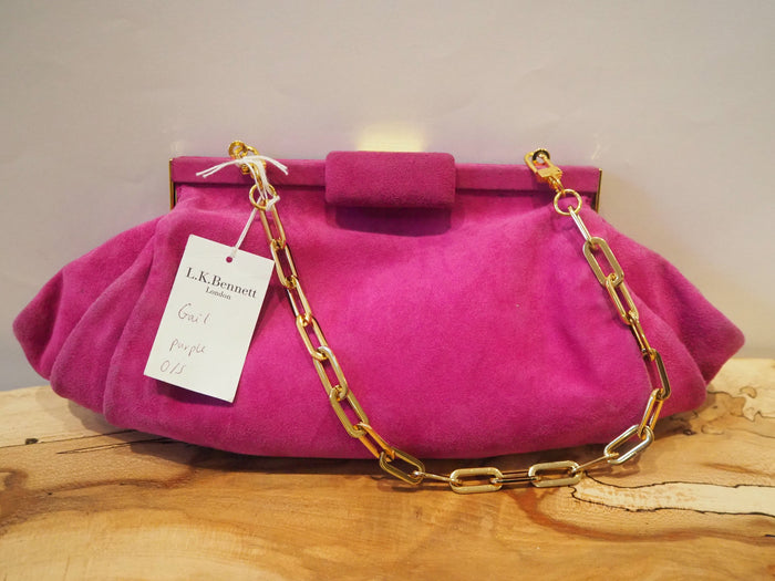 L.K Bennett Purple Suede Bag