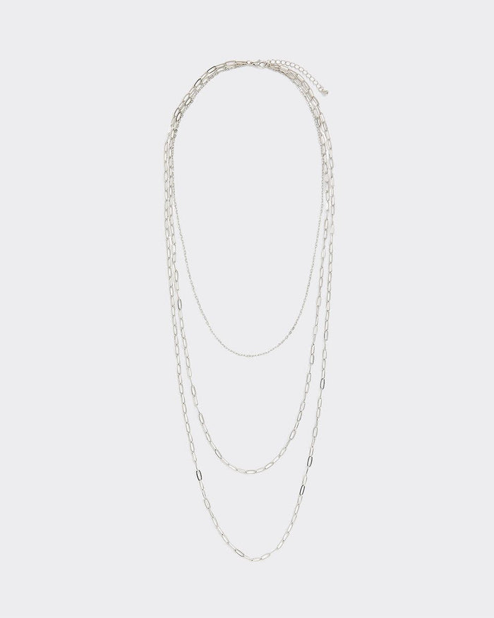 Long Necklace with Paperclip Chains