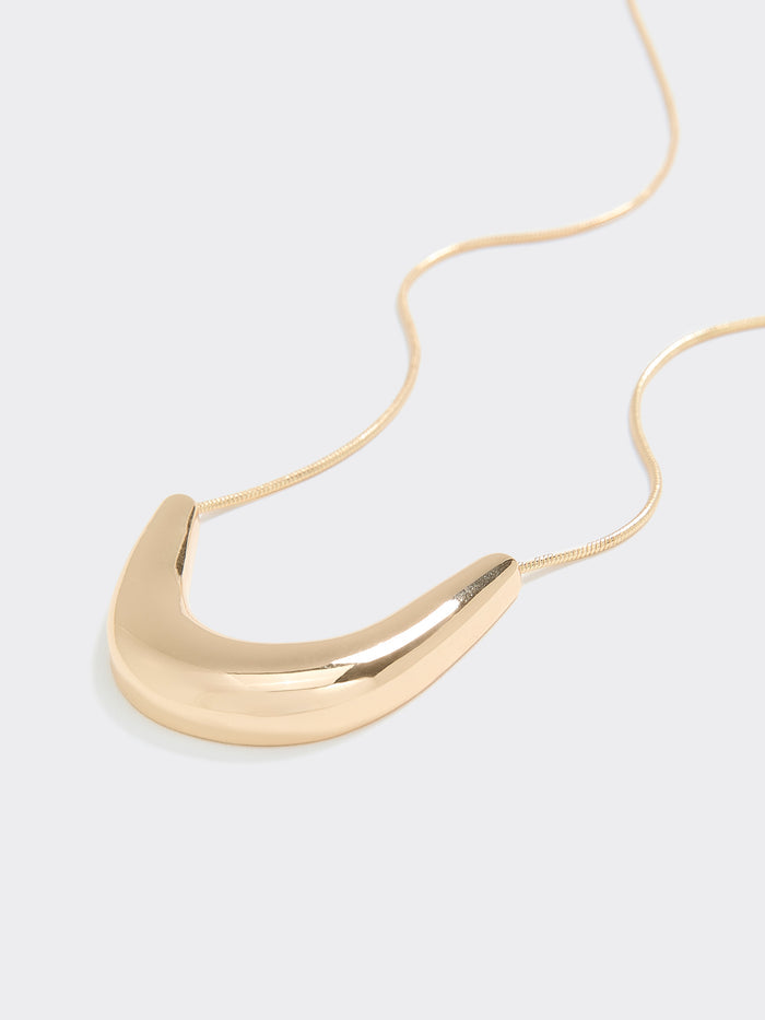 Long Necklace with U-Shaped Pendant