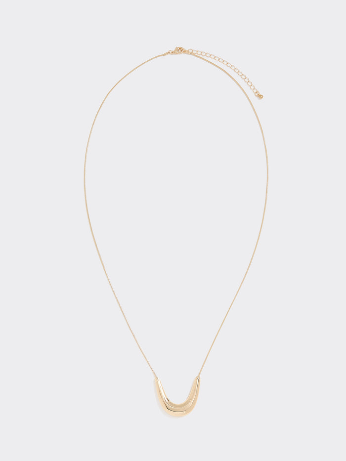 Long Necklace with U-Shaped Pendant