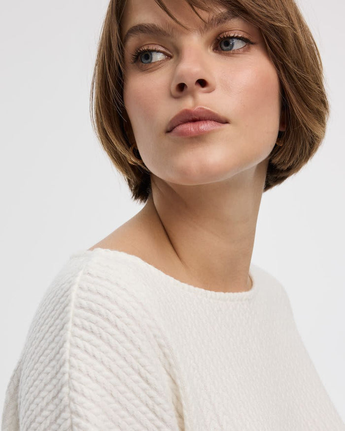 Long-Sleeve Boat-Neck Top