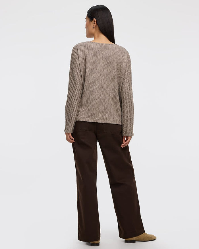 Long-Sleeve Boat-Neck Top