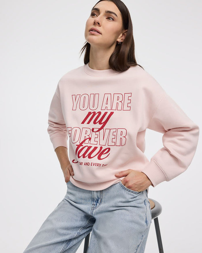 Long-Sleeve Crew-Neck Fleece Sweatshirt
