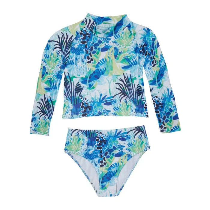 Bikini Marie Raxevsky Long Sleeve Crop Bikini Aquatic Apoella