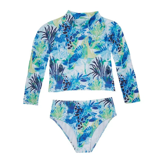 Bikini Marie Raxevsky Long Sleeve Crop Bikini Aquatic Apoella