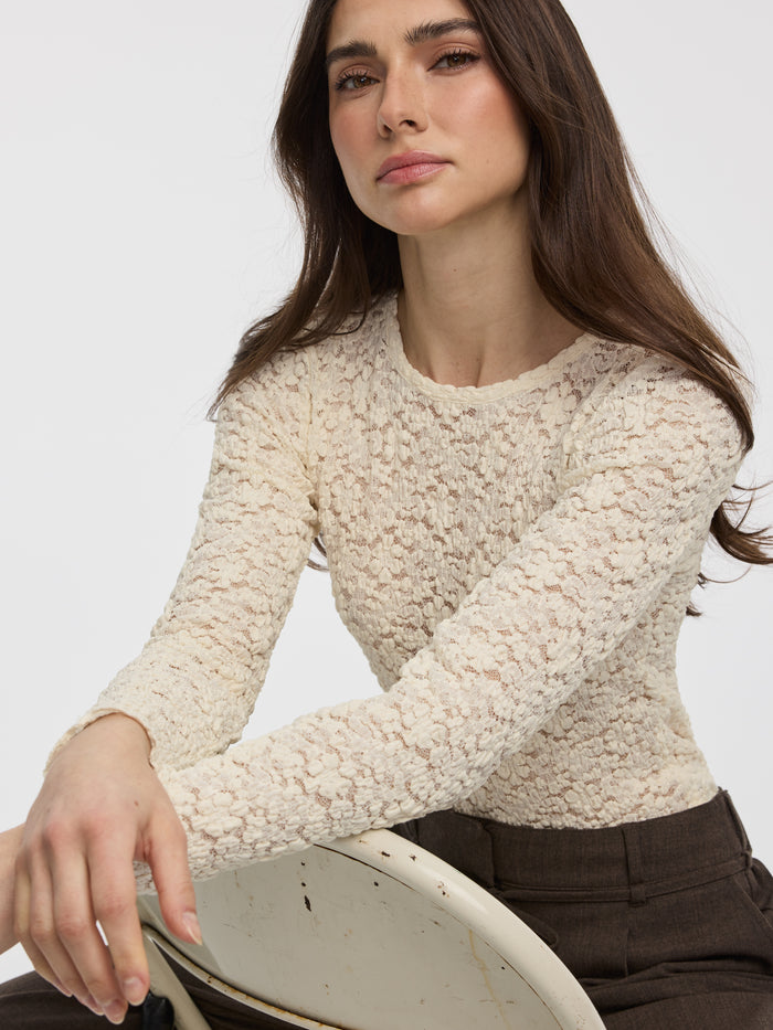 Long-Sleeve Lace Top