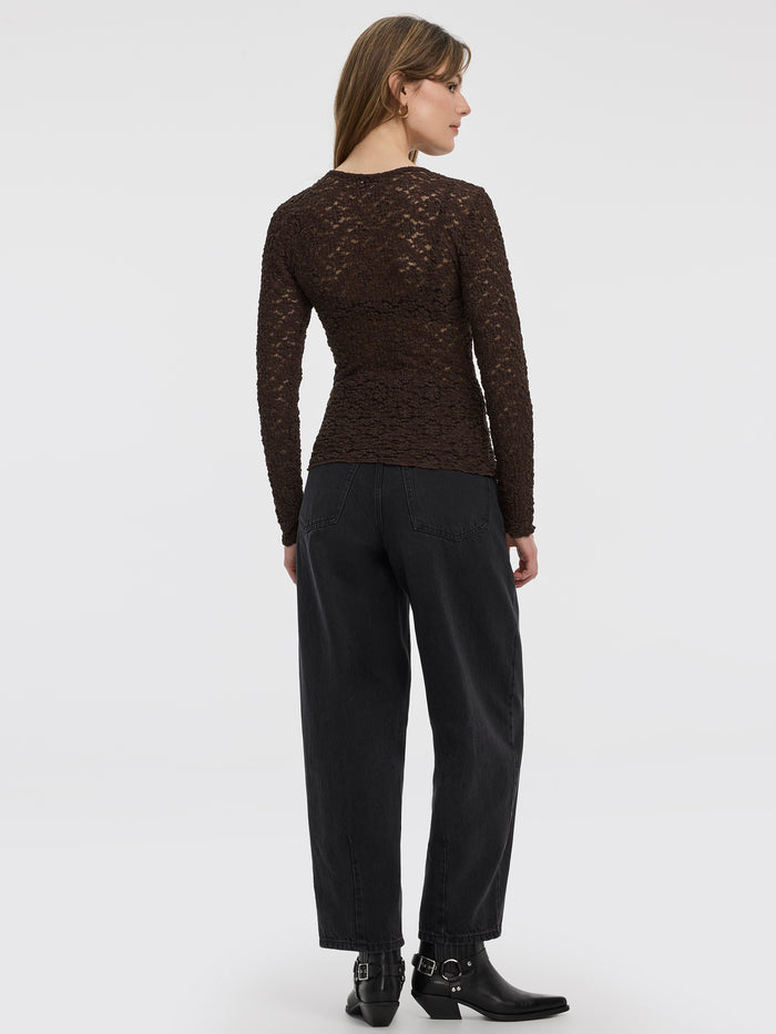 Long-Sleeve Lace Top