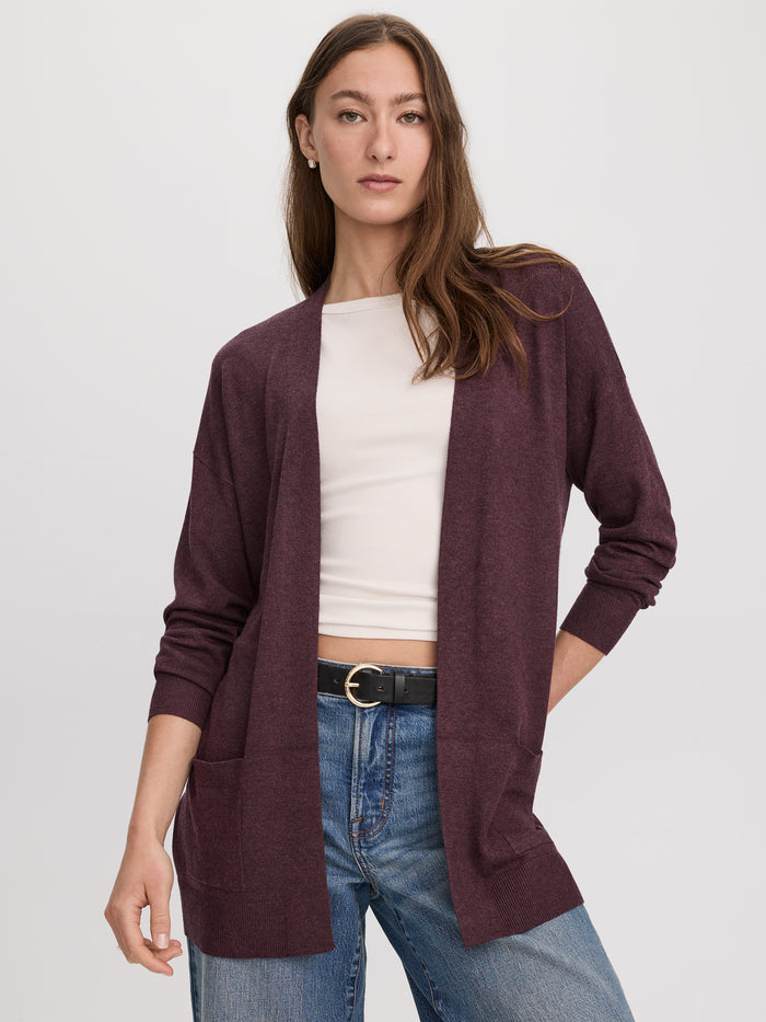 Long-Sleeve Open Cardigan with Pockets - R Essentials