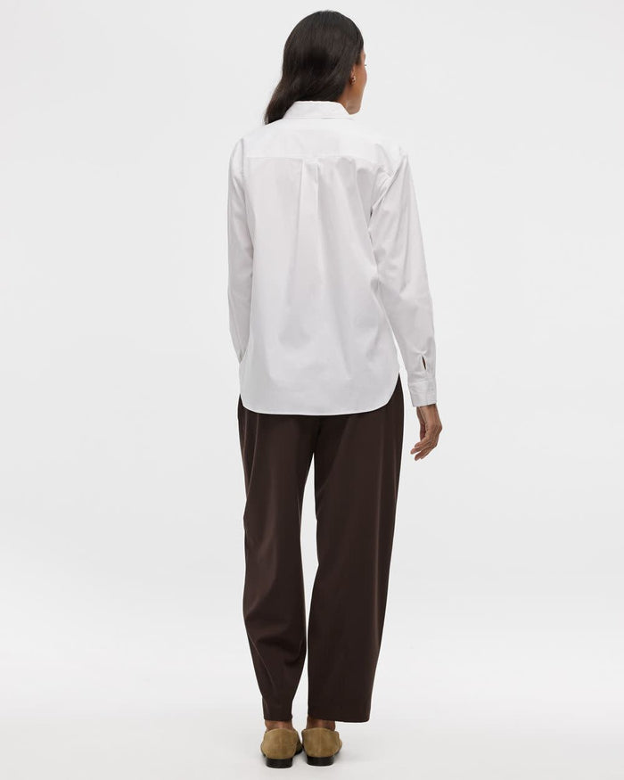 Long-Sleeve Poplin Shirt with Chest Pocket - R Essentials