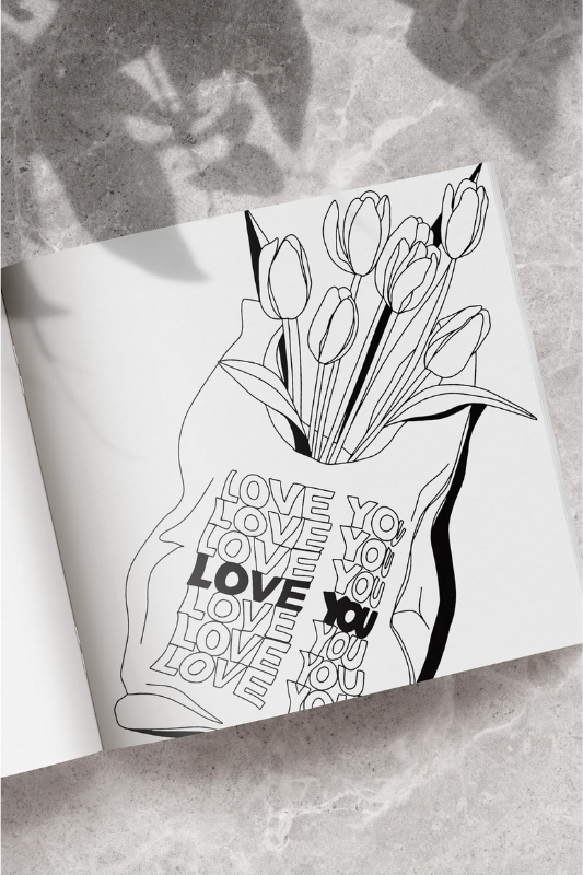 Love in Bloom:  Romantic Adult Coloring Book