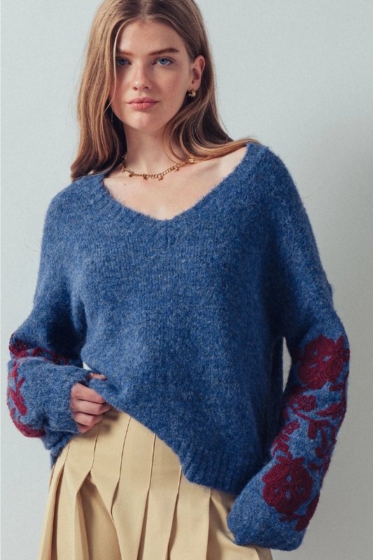 Love Letter Embroidered Sweater