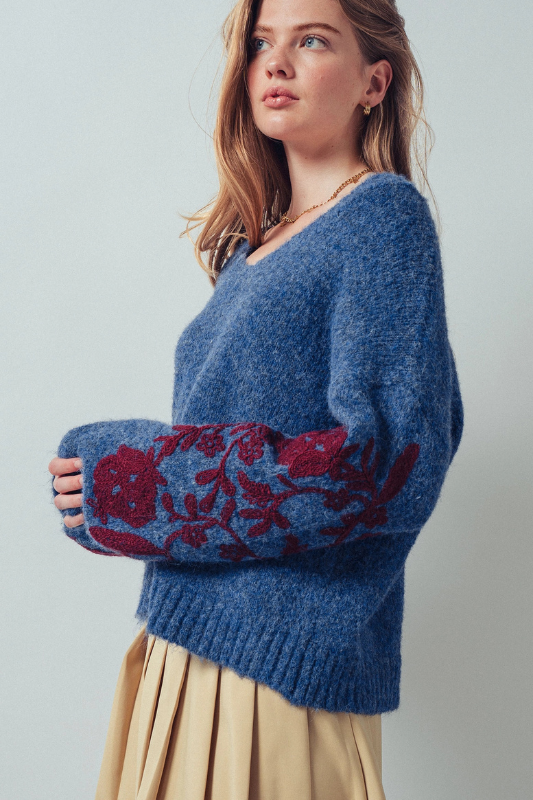 Love Letter Embroidered Sweater