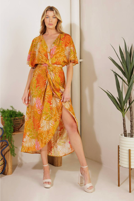 Mai Tie Midi Dress