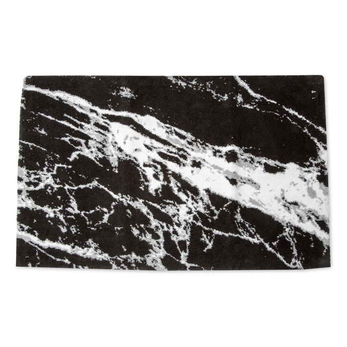 This 100% cotton bath rug has a marble motif design for a little bit of extra texture and comfort underfoot.
