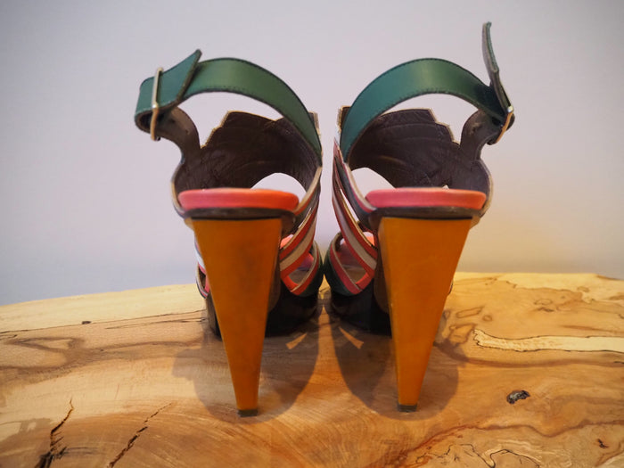 Marni Wooden Heel Sandal Size 5