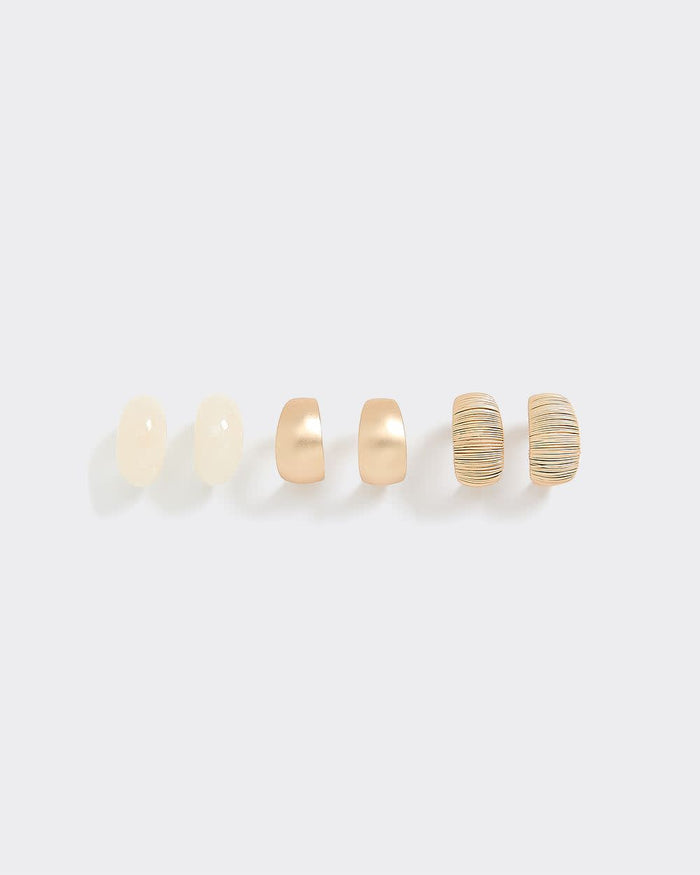 Matte Hoops - 3 Pairs