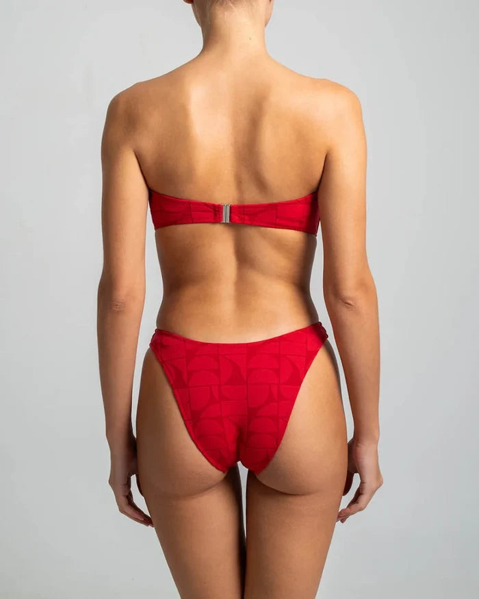 Bikini Stefania Frangista Melita Bandeau Bikini Jacquard Lipstick Apoella