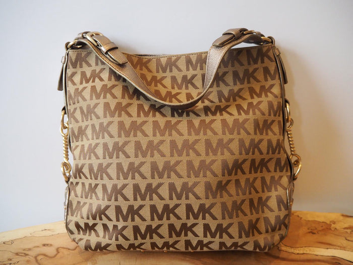 Michael Kors Pewter Monogram hobo