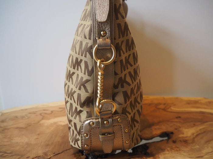 Michael Kors Pewter Monogram hobo