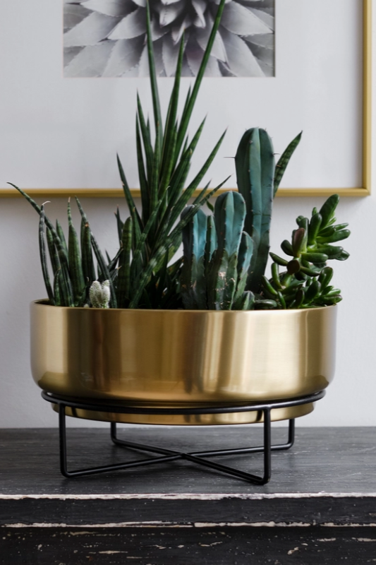 Mid Century Gold Planter