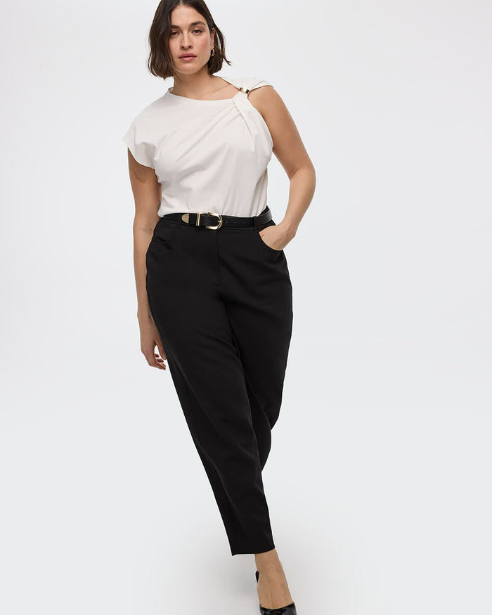 Mid-Rise Barrel Pants