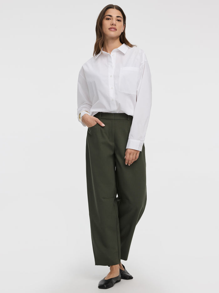 Mid-Rise Barrel Pants